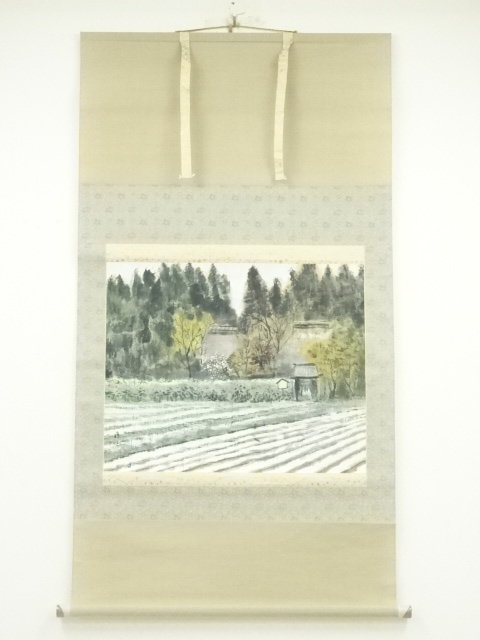 JAPANESE HANGING SCROLL / HAND PAINTED / SCENERY 